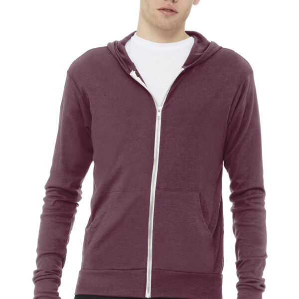 Unisex Triblend Full Zip Lightweight Hoodie Thumbnail